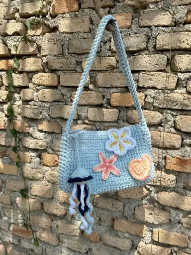 Blue Ocean Crochet Bag